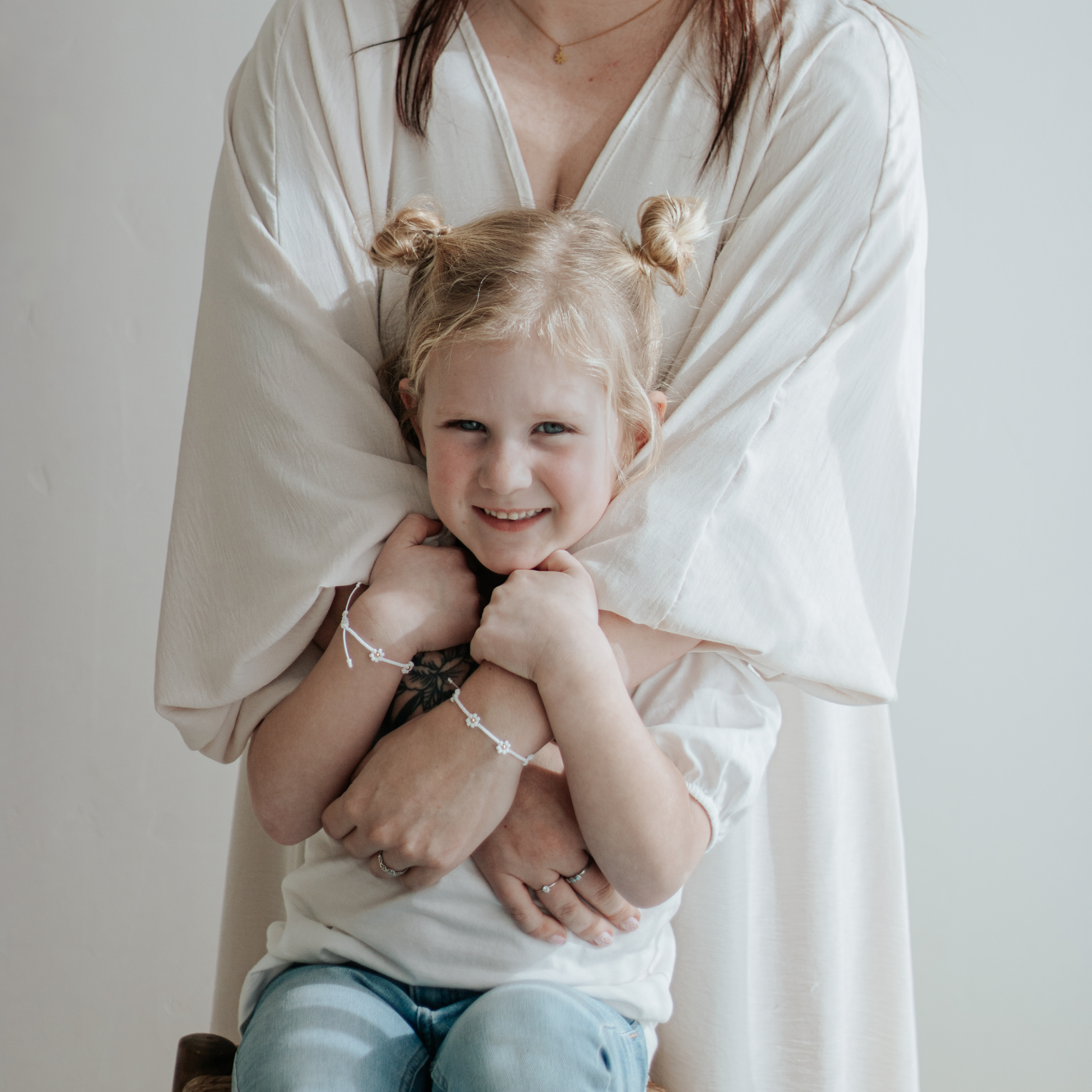 Mama &amp; Mini | Armbandje - Madelief Wit