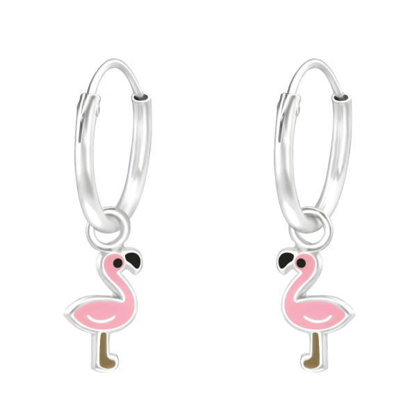 Flamingo Fiesta - Zilveren Kinderoorbelletjes