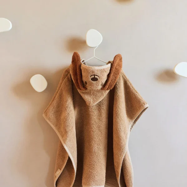 Jollein badponcho Diego-dog met lief hondendetail, optioneel te personaliseren met naam voor €4,95, zachte badponcho voor baby’s en mini’s na het badderen, douchen of zwemmen.